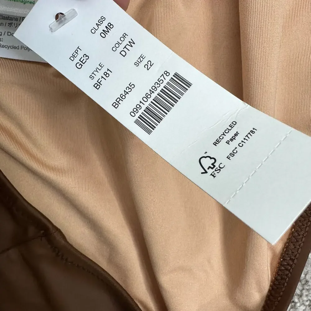 NEW J.Crew O-ring V-neck one-piece Swimsuit Size 22 Brown Plus Size